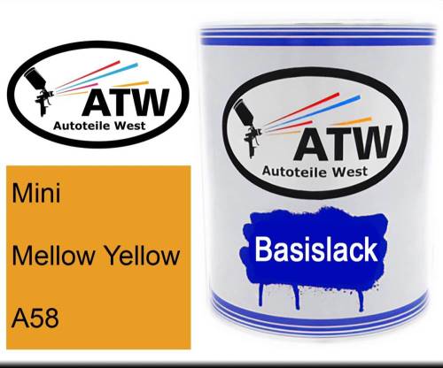 Mini, Mellow Yellow, A58: 1L Lackdose, von ATW Autoteile West.